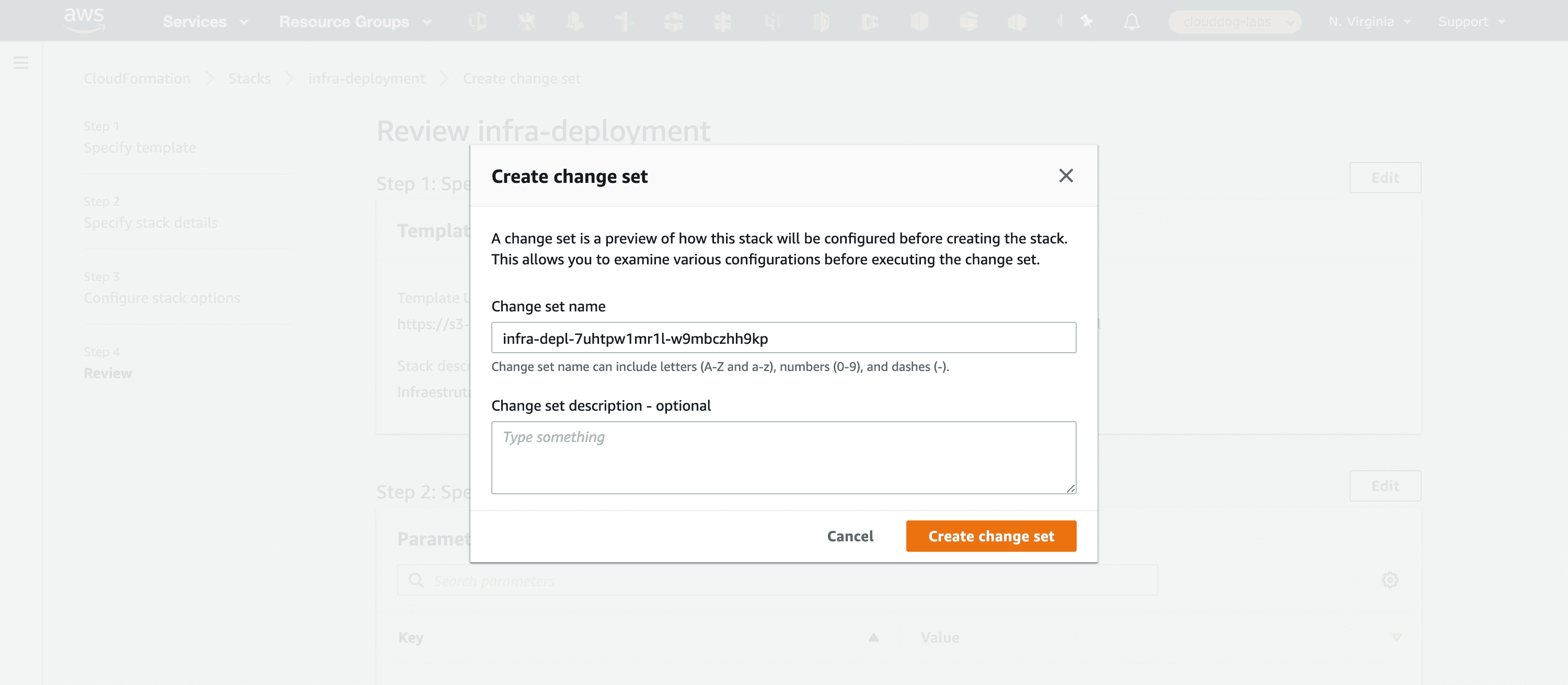 Passo 13: Confirme em Create ChangeSet